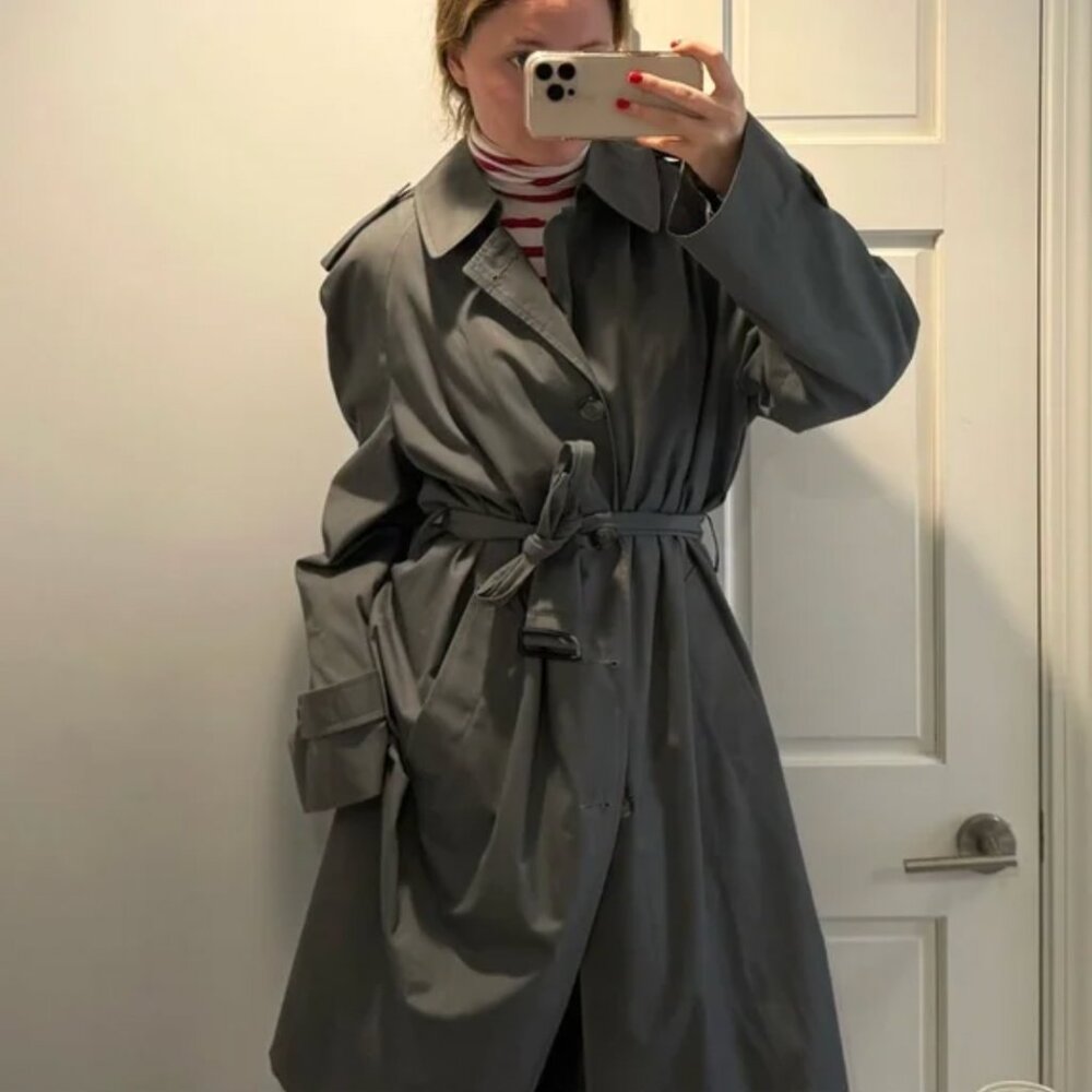 Vintage Dark Gray Lightweight Trench Coat